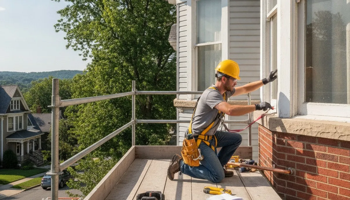 Plumber repairing a pipe in Pittsburgh, PA for plumbing repair service