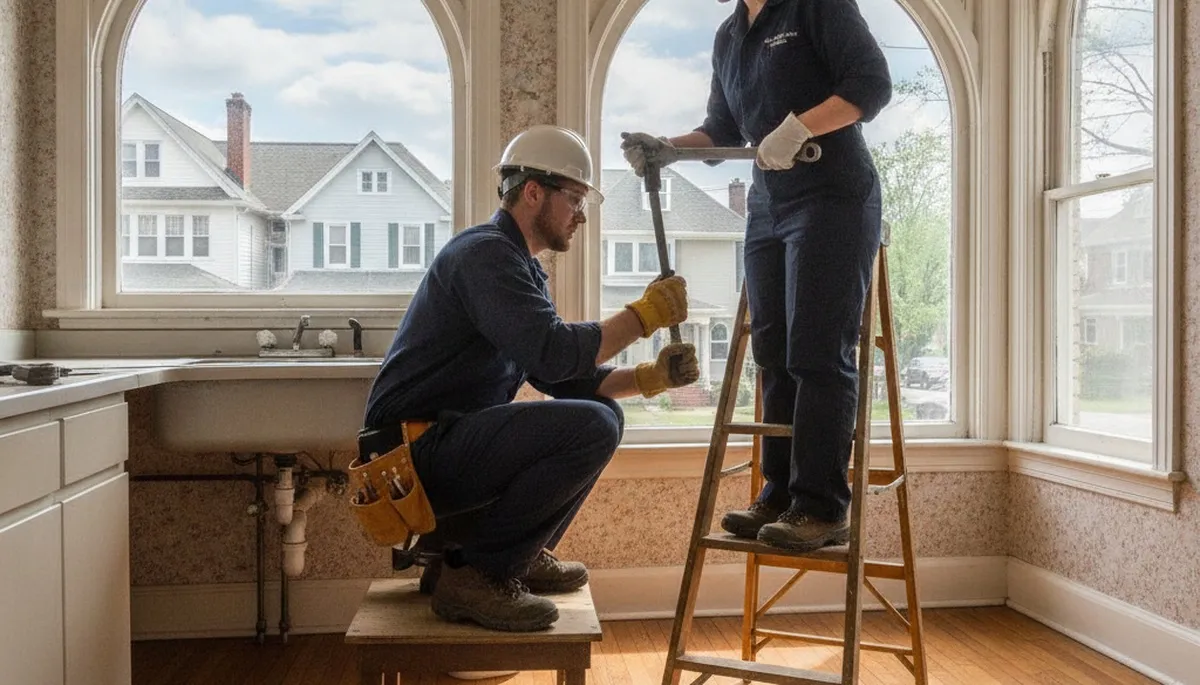 Plumber repairing a leak in Pittsburgh, PA for plumbing repair service